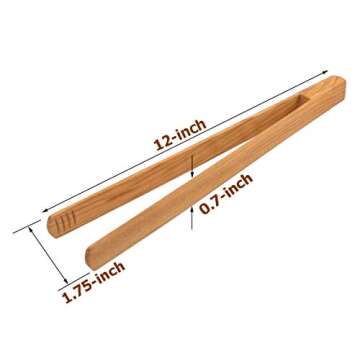 Premium Cherry Wood Toaster Tongs for Safe Cooking