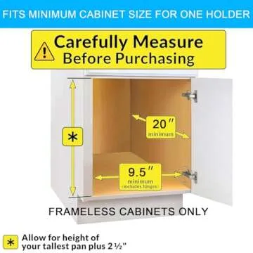 Pull Out Pots and Pans Organizer for Cabinet - Sliding Lid Holder and Pan Rack in Kitchen, Cabinet Pull Out Shelves, Slide Out Cabinet Organizer, Pot Lid, Bakeware and Pan Organizer, 16.5"Dx8"Wx7.5"H