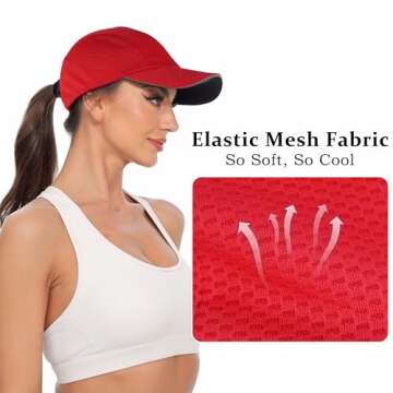GADIEMKENSD Women's Race Day Running Hat Performance Mesh Baseball Cap - Excellent Ventilation, Ligh...