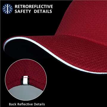 GADIEMKENSD Women's Race Day Running Hat Performance Mesh Baseball Cap - Excellent Ventilation, Lightweight, Reflective Safety Ponytail Hats for Exercise Golf Hiking Beach Workout Gym Red