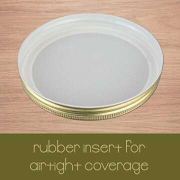 kitchentoolz 6 Pack of Glass Mason Jar Half Gallon Wide Mouth with Airtight Metal Lid - Safe for Fer...