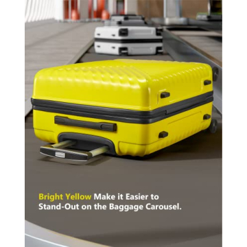 SunnyTour Luggage Set Hardside Spinner Suitcases Yellow