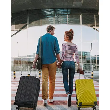 SunnyTour Luggage Set Hardside Spinner Suitcases Yellow