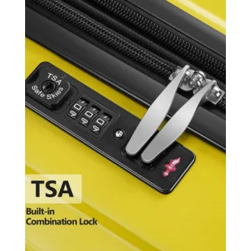 SunnyTour Luggage Set Hardside Spinner Suitcases Yellow