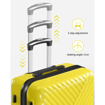 SunnyTour Luggage Set Hardside Spinner Suitcases Yellow