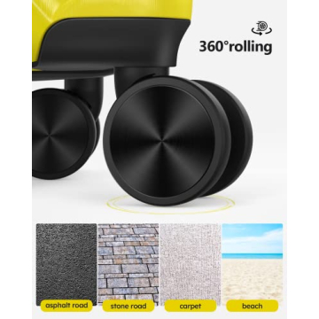 SunnyTour Luggage Set Hardside Spinner Suitcases Yellow