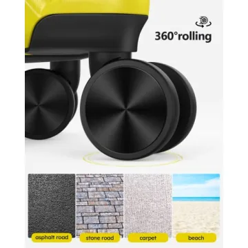 SunnyTour Luggage Set Hardside Spinner Suitcases Yellow