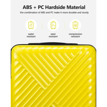 SunnyTour Luggage Set Hardside Spinner Suitcases Yellow