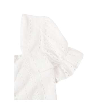 Floerns Women's Trendy Summer Crop Top Blouse A White M