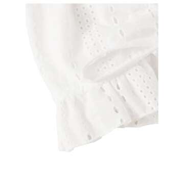 Floerns Women's Trendy Summer Crop Top Blouse A White M