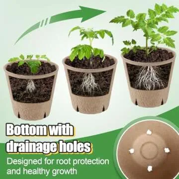Cosweet 100 Pcs Thickened Peat Pots for Seedlings - 3.2" Biodegradable Round Plant Seed Starter, Peat Pots Germination Seedling Trays with 100 Pcs Plant Markers for Vegetable Seed Germination