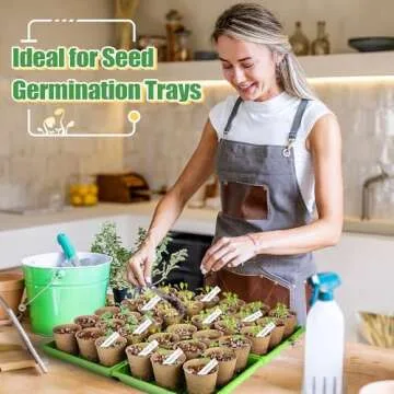 Cosweet 100 Pcs Thickened Peat Pots for Seedlings - 3.2" Biodegradable Round Plant Seed Starter, Peat Pots Germination Seedling Trays with 100 Pcs Plant Markers for Vegetable Seed Germination