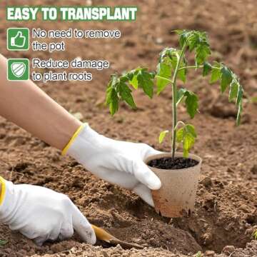 Cosweet 100 Pcs Thickened Peat Pots for Seedlings - 3.2" Biodegradable Round Plant Seed Starter, Peat Pots Germination Seedling Trays with 100 Pcs Plant Markers for Vegetable Seed Germination