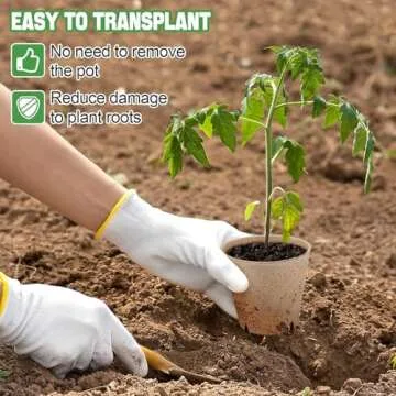 Cosweet 100 Pcs Thickened Peat Pots for Seedlings - 3.2" Biodegradable Round Plant Seed Starter, Peat Pots Germination Seedling Trays with 100 Pcs Plant Markers for Vegetable Seed Germination