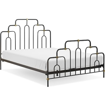 Elle Decor Astrid Vintage Chic Metal Bed Frame Queen Size