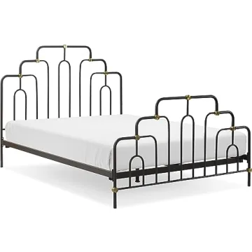 Elle Decor Astrid Vintage Chic Metal Bed Frame Queen Size