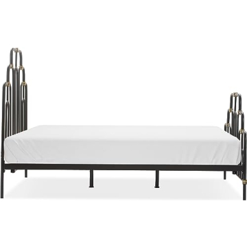 Elle Decor Astrid Vintage Chic Metal Bed Frame Queen Size