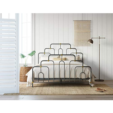 Elle Decor Astrid Vintage Chic Metal Bed Frame Queen Size