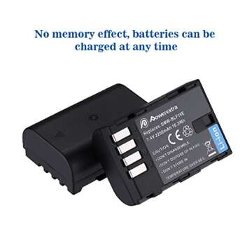 Powerextra 2 Pack High Capacity Replacement Battery for Panasonic DMW-BLF19, DMW-BLF19E, DMW-BLF19PP and Panasonic Lumix DC-GH5, DMC-GH3, DMC-GH3K, DMC-GH4, DMC-GH4K Digital Camera
