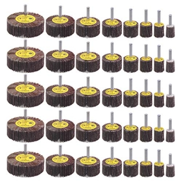 Rocaris 40 Pack 1/4" Abrasive Flap Wheel Sander Set for Efficient Sanding Tasks