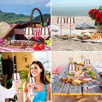 VERISA Rose gold wine glasses,18oz Unbreakable Steel Wine glass, Shatterproof Metal wine Goblets for Outdoor, Picnic,Party, Gift Box Red wine 2 wine glasses stainless wine glass (ROSE GOLD)