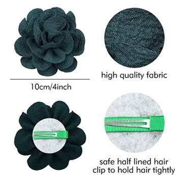 inSowni 20 Pack Vintage Retro 10cm / 4" Rose Flower Alligator Hair Clips Lined Duckbill Barrettes Si...