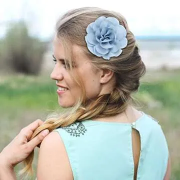 inSowni 20 Pack Vintage Retro 10cm / 4" Rose Flower Alligator Hair Clips Lined Duckbill Barrettes Silk Hair Flowers Bow Mexican Floral Hair Pins Accessories for Baby Girls Toddlers Kids Teens Women