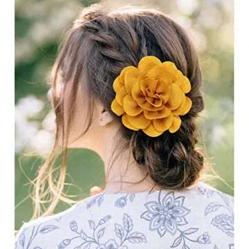 inSowni 20 Pack Vintage Retro 10cm / 4" Rose Flower Alligator Hair Clips Lined Duckbill Barrettes Silk Hair Flowers Bow Mexican Floral Hair Pins Accessories for Baby Girls Toddlers Kids Teens Women