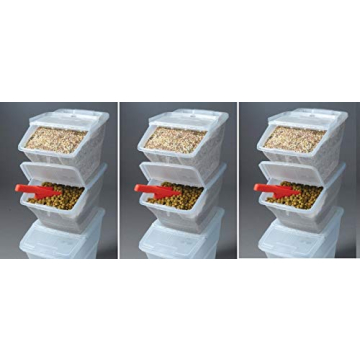 WTM Stackable Bins with Hinged Lids: Pack of 3