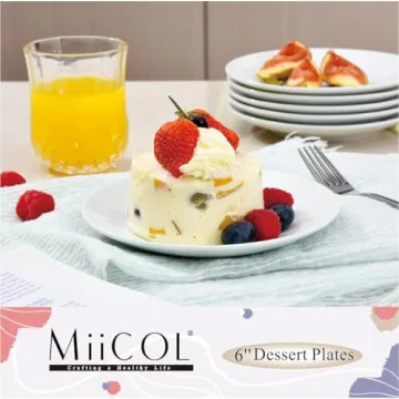 Miicol Small Dessert Plates Set of 6 for Easy Serving