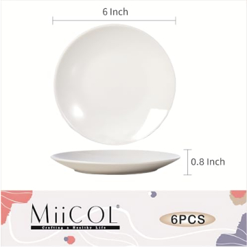 Miicol Small Dessert Plates Set of 6 for Easy Serving