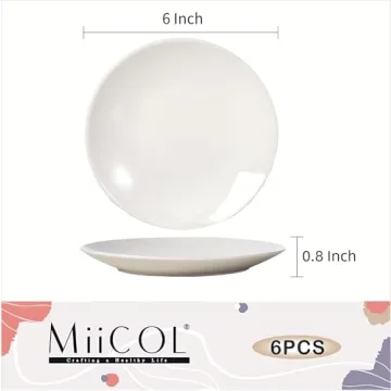 Miicol Small Dessert Plates Set of 6 for Easy Serving