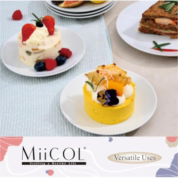 Miicol Small Dessert Plates Set of 6 for Easy Serving