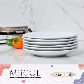 Miicol Small Dessert Plates Set of 6 for Easy Serving