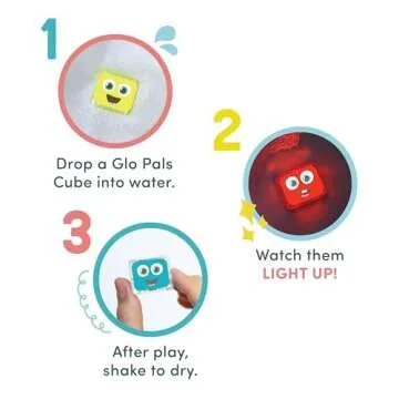 Glo Pals Water-Activated Light-Up Cubes Bundle for Sensory Play (Primary Pals – Yellow, Red + Blue)