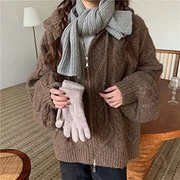 Stylish Grunge Sweater for Women - Vintage Zip Up Hoodie