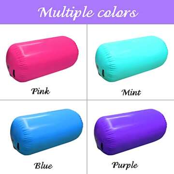 86 York Air Barrel Gymnastics Roller Inflatable Tumbling Mat, Back Handspring Training Air Mat Tumble Track Gymnastics Equipment For Home Use, Cheerleading with Electric Pump (75cm(D)*120cm(H), BLUE)