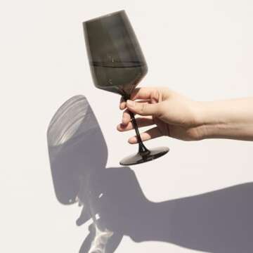 Viski Reserve Colored Wine Glasses, Set of 2, Smoke