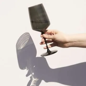 Viski Reserve Colored Wine Glasses, Set of 2, Smoke