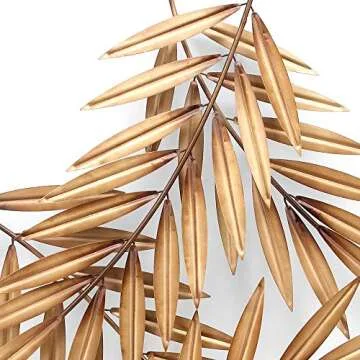 SPAZIO Palm Metal Wall Décor - Elegant Antique Gold Art