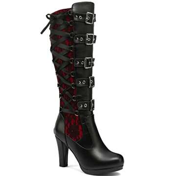 Shop Stylish KysBloes Goth Knee High Boots - Women Fashion