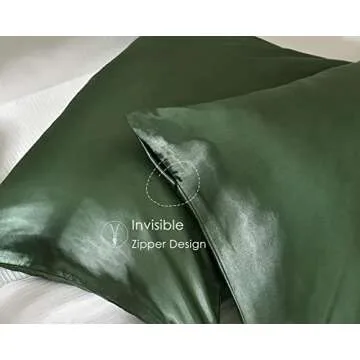 Yanibest Satin Pillowcase, Silk Pillow Cases for Hair and Skin with Zipper, Queen Pillow Cases Set of 2 for 20"x30", Exquisite Packaging for Women Men