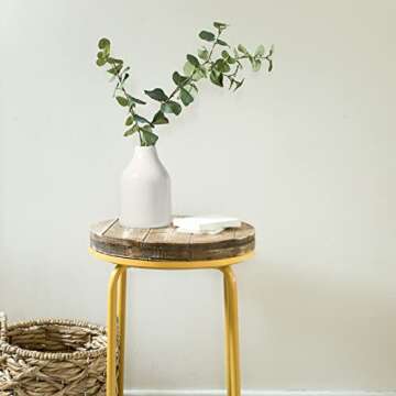 OppsArt Modern Ceramic Vases for Decor Set - Off White Decorative Flower Vase for Farmhouse Fireplace, Small Rustic Centerpiece Boho Decoration for Home Office Living Room Kitchen Shelf Table, 3-Pack