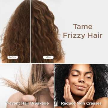 Bedsure King Size Satin Pillowcase Set of 2 - Silver Grey Pillow Cover for Hair and Skin 20x40 Inches with Envelope Closure, Similar to Silk Pillow Cases, Gifts for Women Men