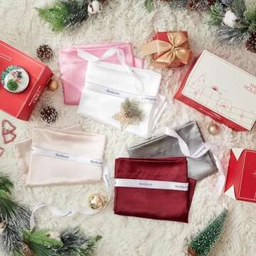 Bedsure King Size Satin Pillowcase Set of 2 - Silver Grey Pillow Cover for Hair and Skin 20x40 Inches with Envelope Closure, Similar to Silk Pillow Cases, Gifts for Women Men