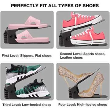 Neprock 20 Pack Adjustable Shoe Organizers for Space Saving