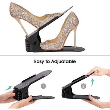 Neprock 20 Pack Adjustable Shoe Organizers for Space Saving