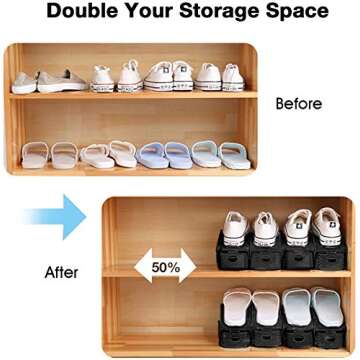 Neprock 20 Pack Adjustable Shoe Organizers for Space Saving