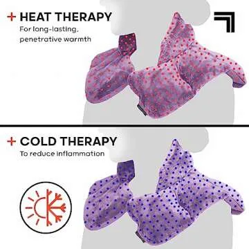 Sharper Image Heated Neck & Shoulder Wrap - Microwavable Warm & Cooling Plush Pad, Scented Aromatherapy (100% Natural Lavender & Herb Spa Blend), Pain Tension Headache Relief Therapy, Gift for Women