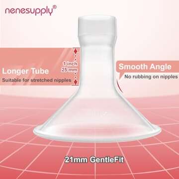 Nenesupply 21mm Flange Compatible with Medela Breast Pump Parts Replace 21mm Flange for Medela Accessories Compatible with Pump in Style Parts Symphony Swing Harmony Pump Work with Personalfit Flex